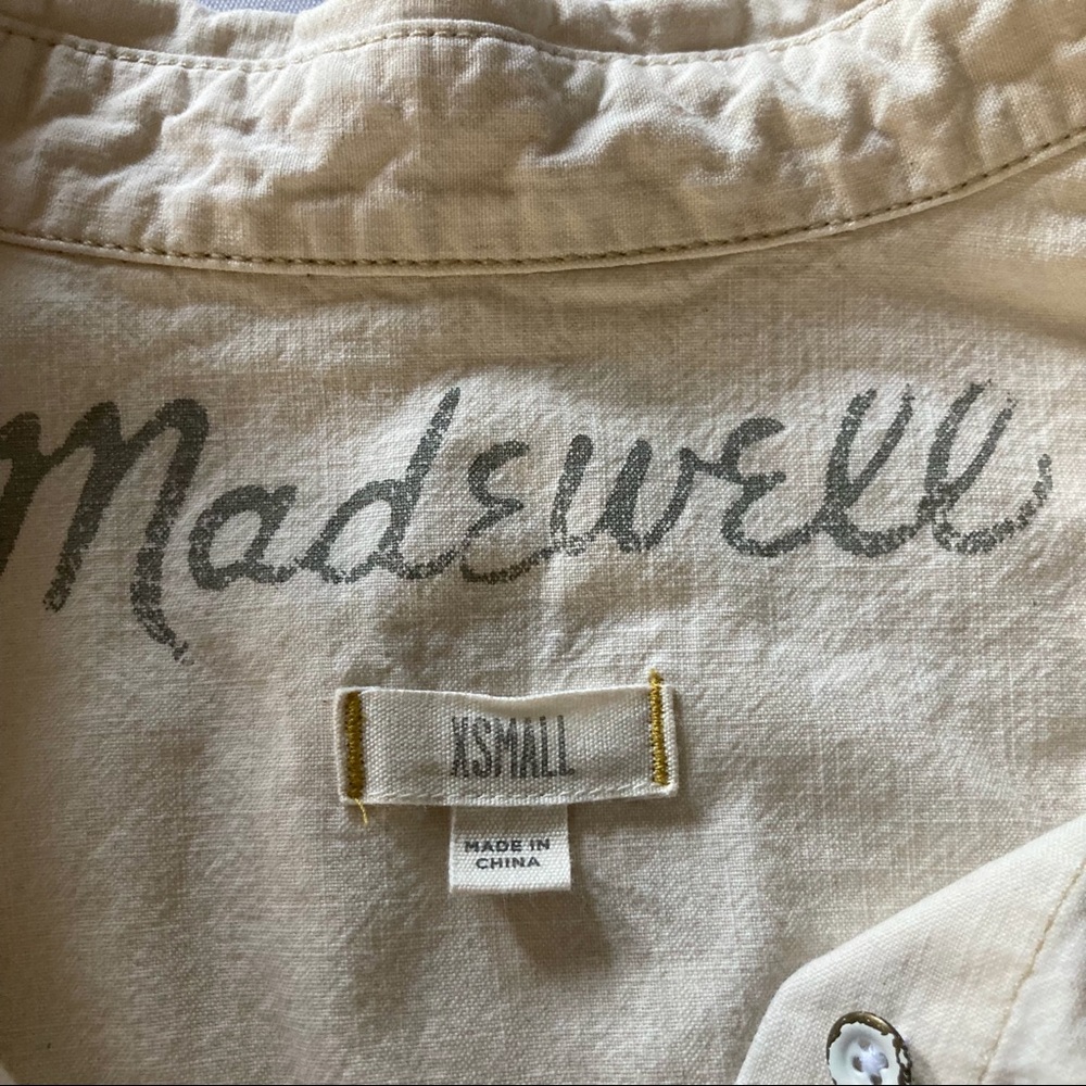 Madewell Beige Button Down Oversized Pockets Top … - image 2